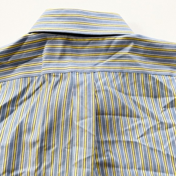 Lauren Ralph Lauren Button Down Up Shirt Non Iron L/S Blue & Yellow Striped - Picture 5 of 7
